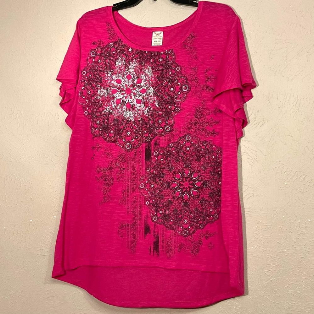 Faded Glory 2XL floral graphic tee PLUS Size